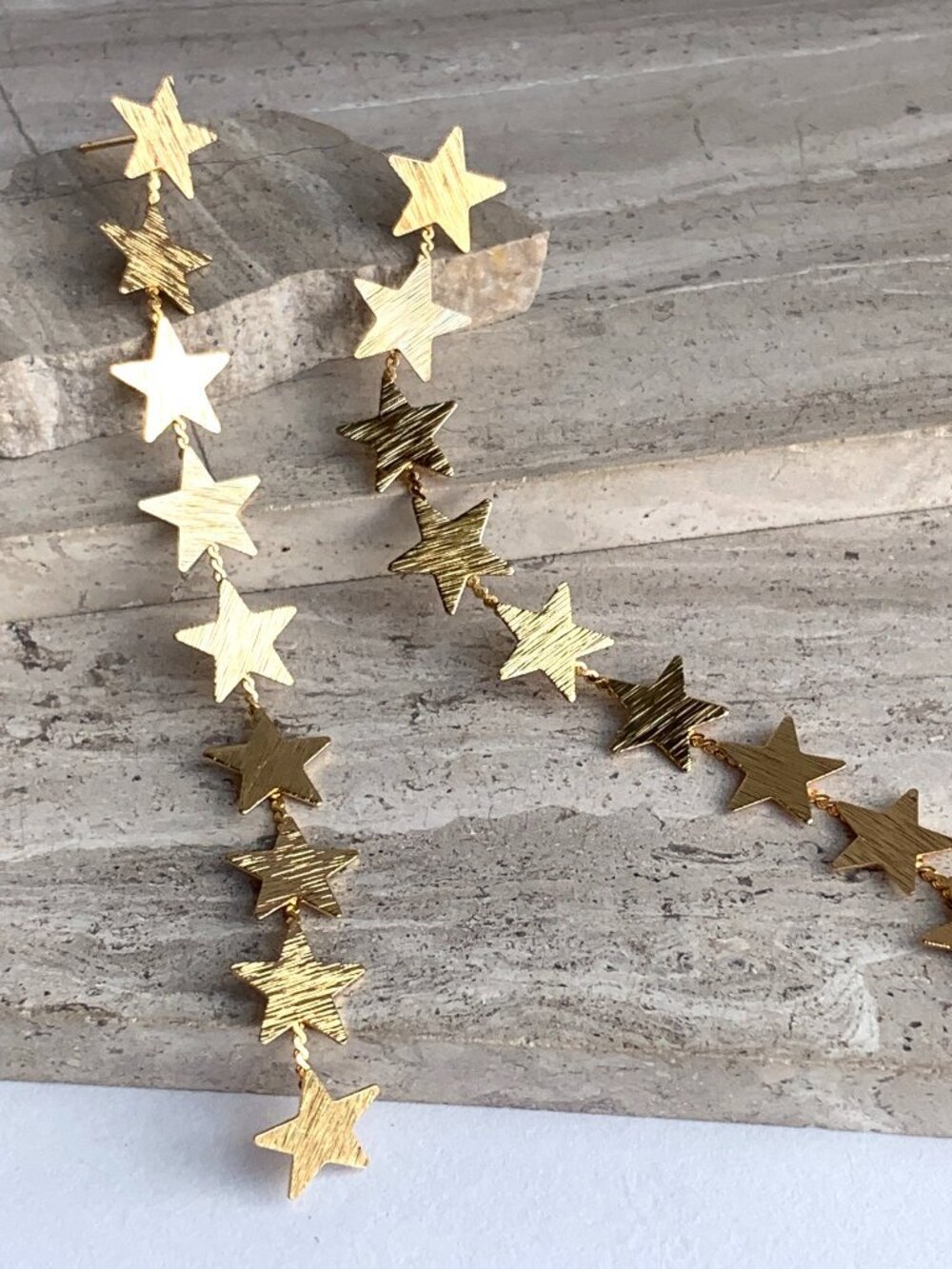 NEW Anthropologie Long Gold Shooting Star Earrings